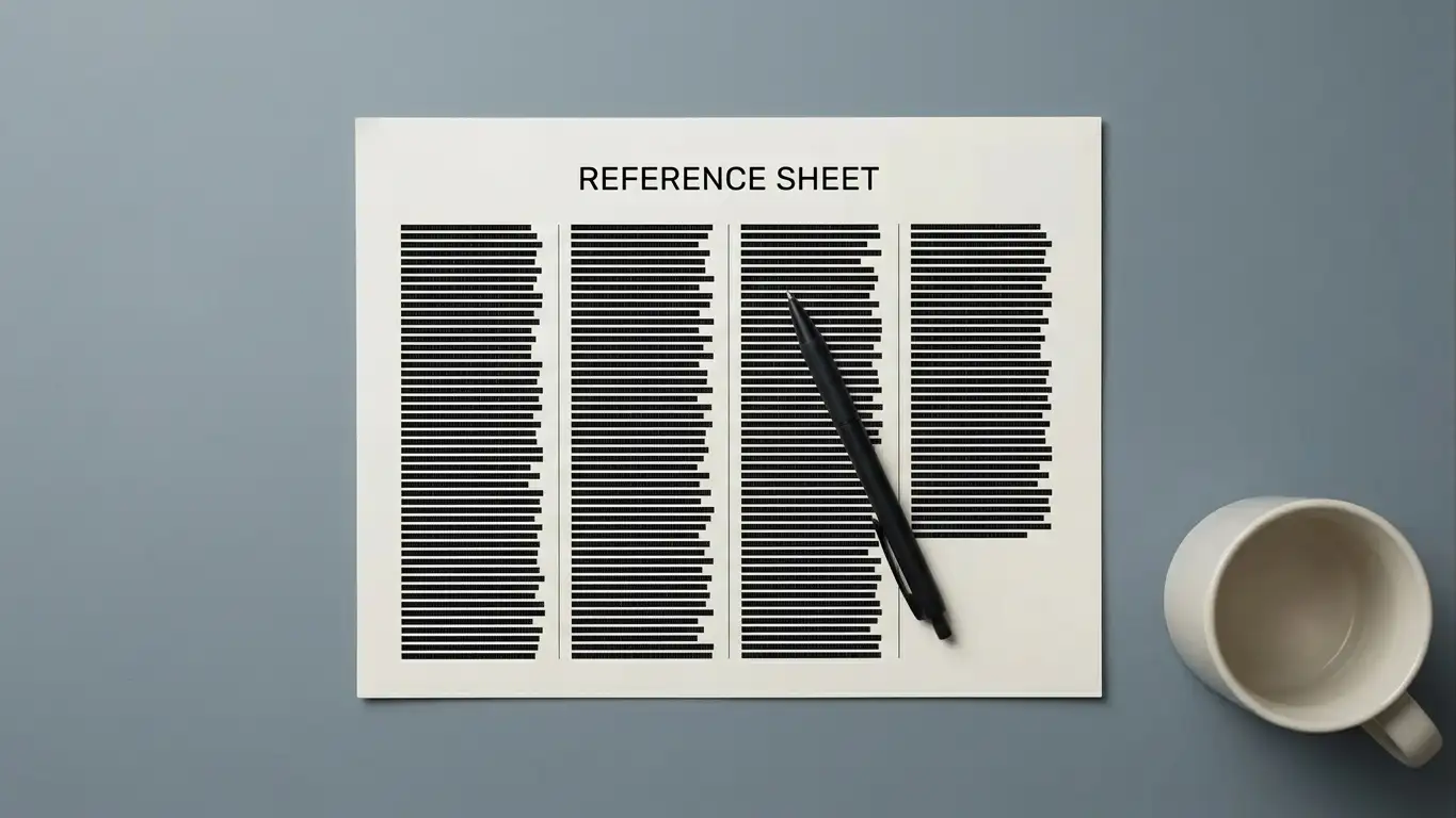 Four Australian payment rails compared on a printed reference sheet