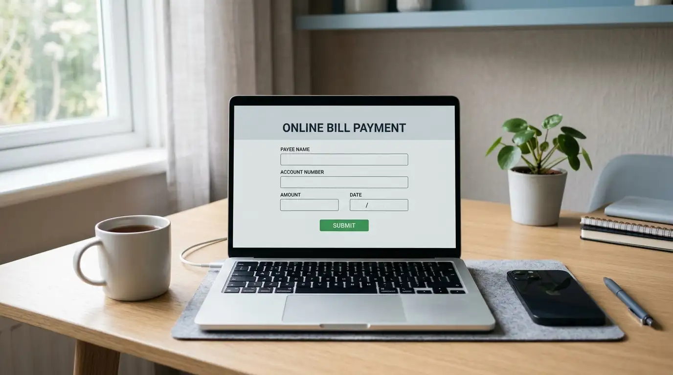 Online banking screen with a bill payment form open for a casino deposit in Australia
