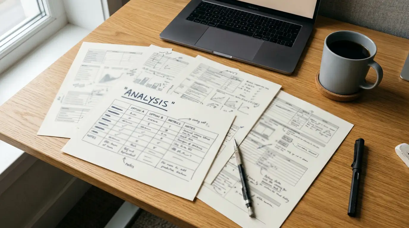 Comparison notes on casino payment options spread across a work desk