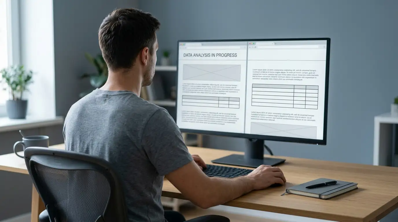 Person at a desk comparing online casino withdrawal terms across two browser windows