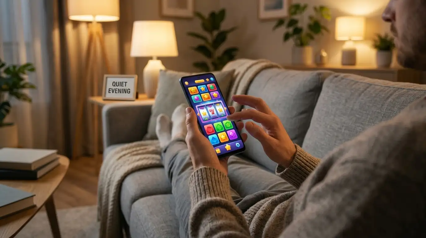 Australian player browsing online pokies and live dealer tables on a phone after a Google Pay deposit