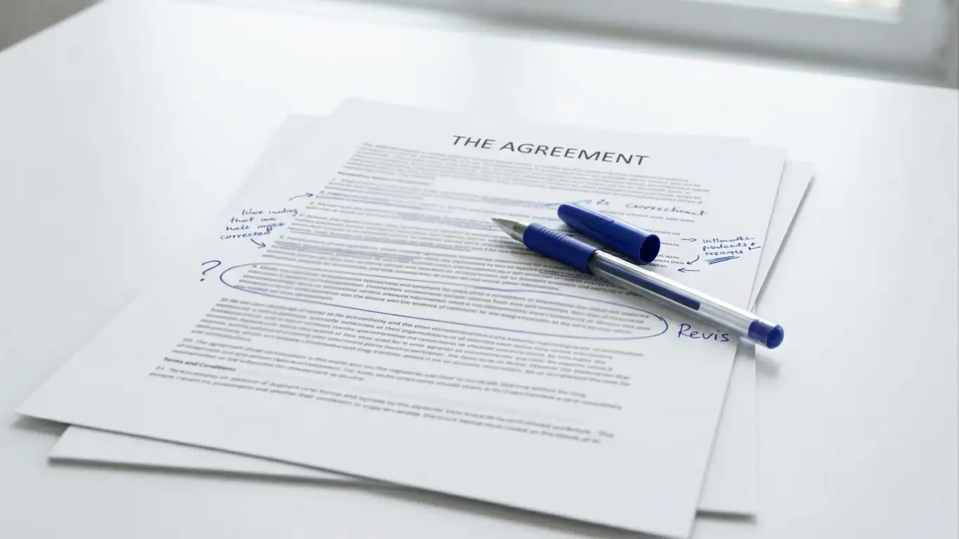Bonus terms document with wagering conditions marked up in pen
