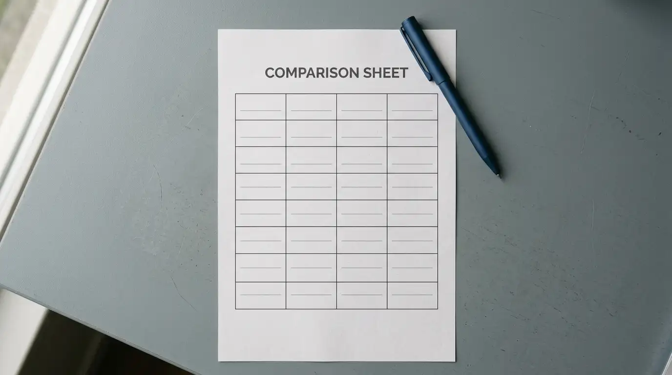 Printed comparison sheet listing minimum deposit amounts for Australian casino cashiers
