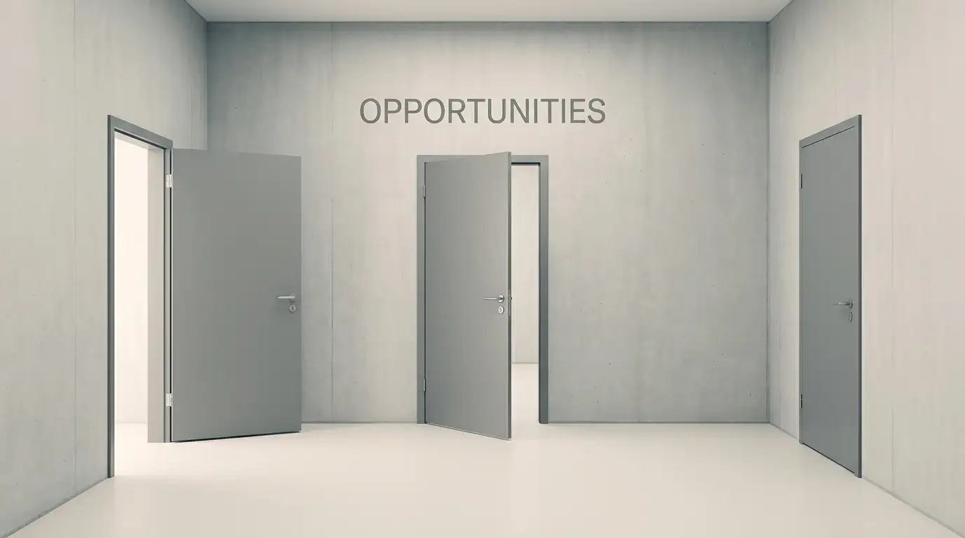 Three unmarked doors representing the verification tiers at no-KYC crypto casinos