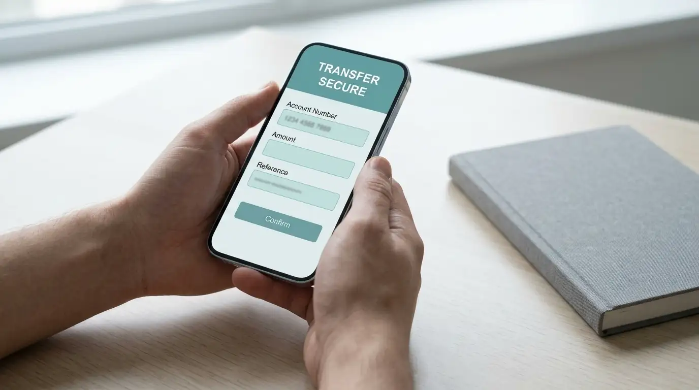 Mobile banking app screen used to register a PayID for casino withdrawals