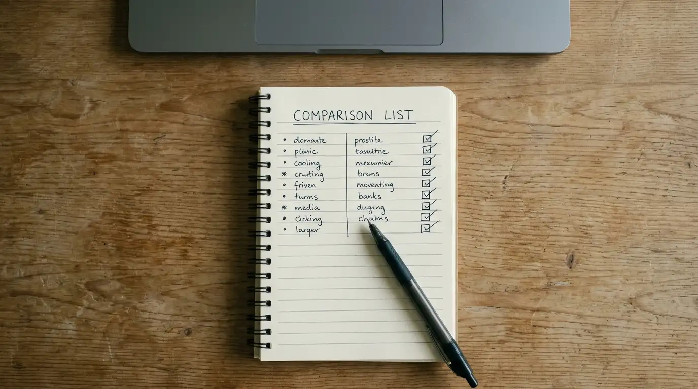 Desk with a notepad comparing payout times for Australian pokies sites accepting PayID