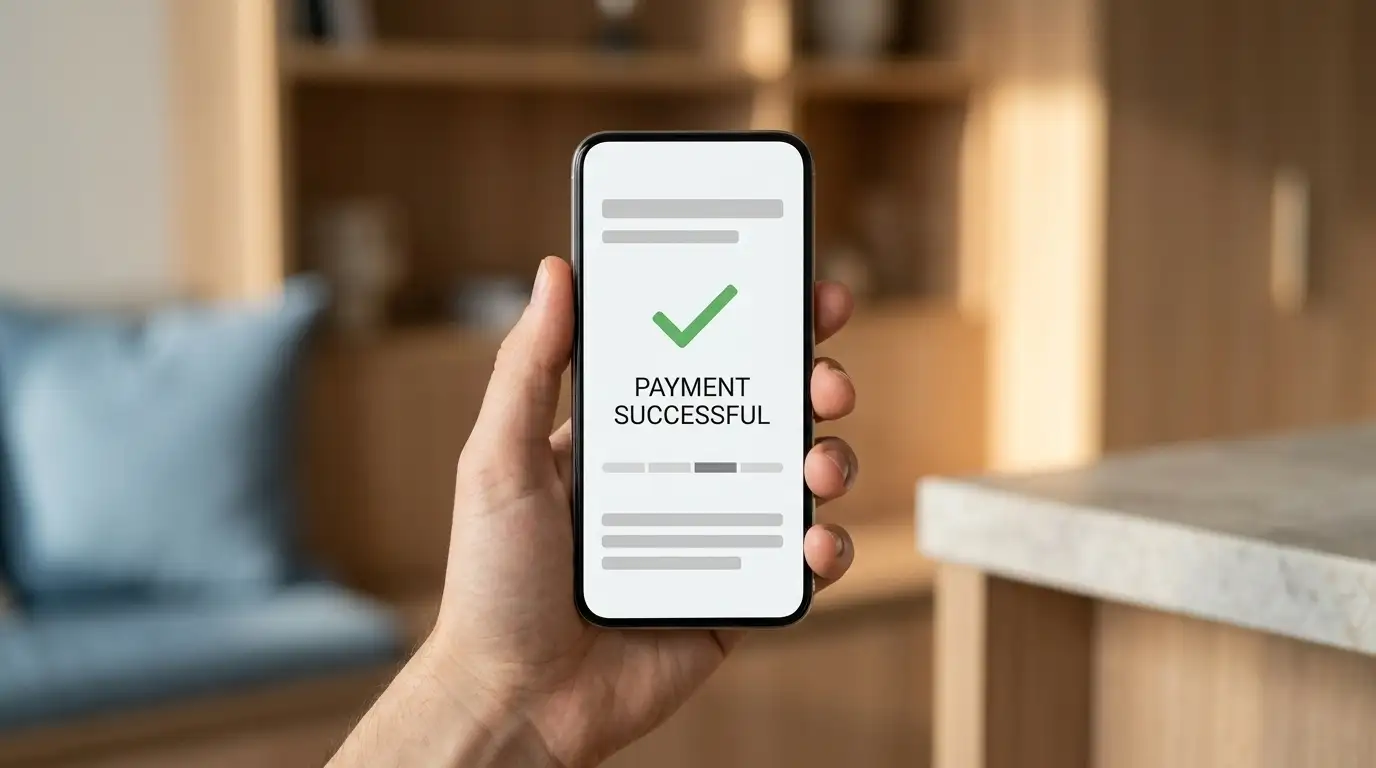Smartphone showing a PayID transfer confirmation for a pokies withdrawal in Australian dollars